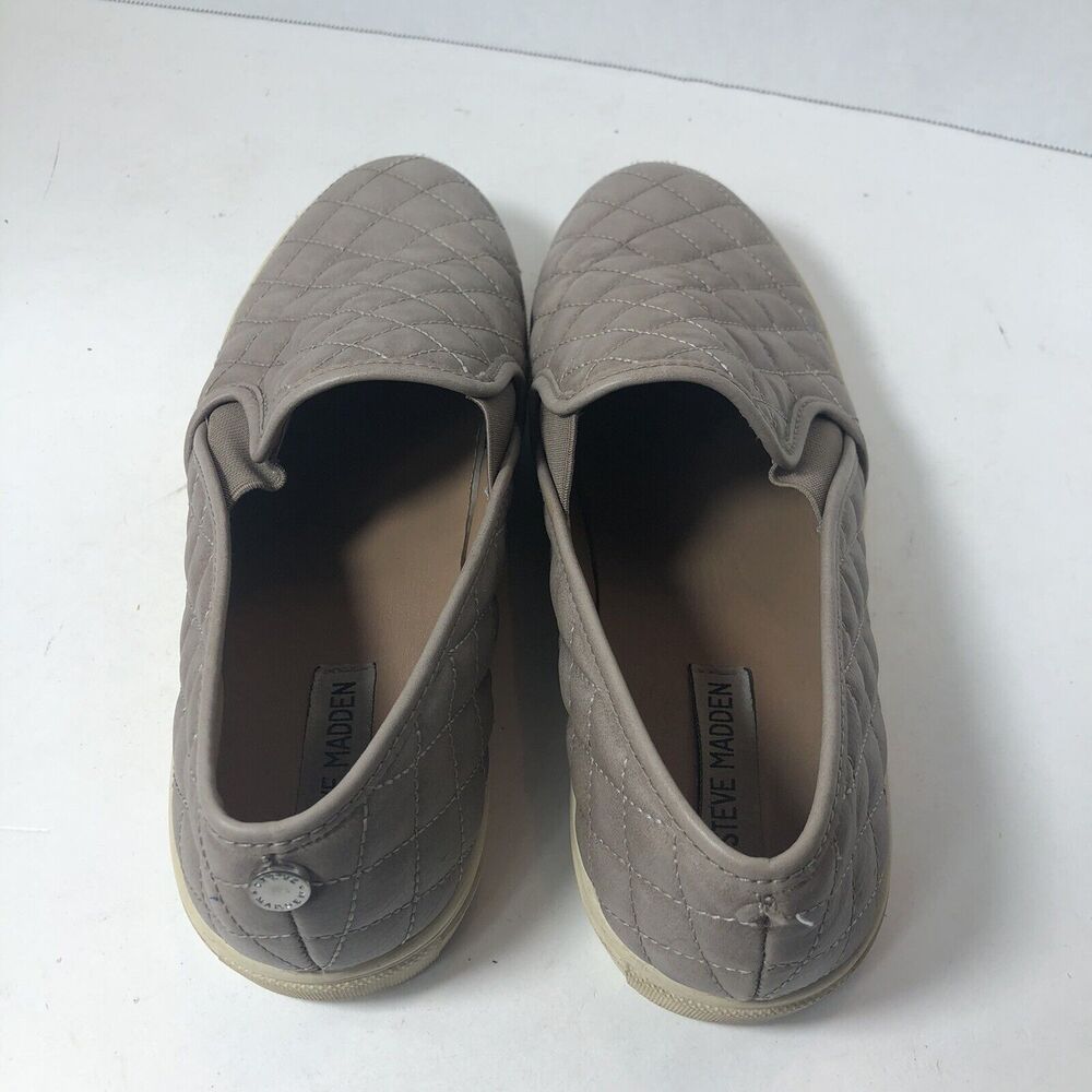 Steve Madden Shoes Womens Size 10 B Ecentrcq Brown Taupe Quilted‎ Slip On D3 - Picture 8 of 11
